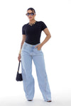 Calça Jeans com Bolsos Laterais