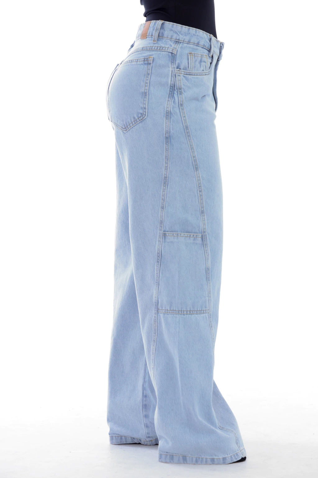 Calça Jeans com Bolsos Laterais