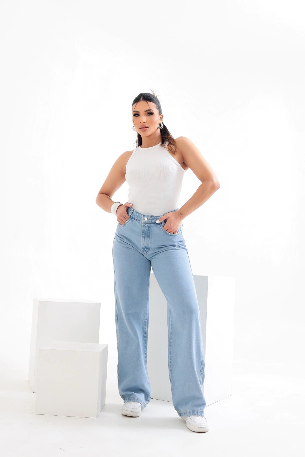 Calça Jeans Wide Leg
