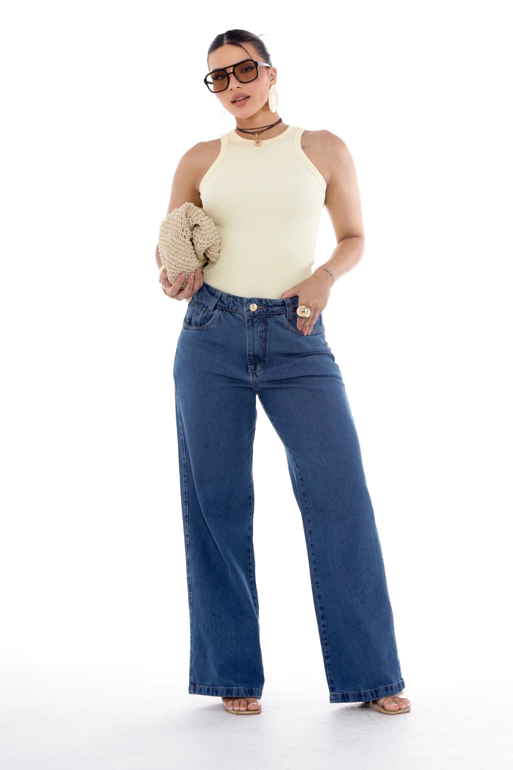 Calça Jeans Wide Leg